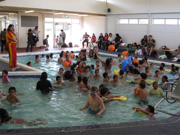 Families enjoying the opening day activities at the upgraded facility